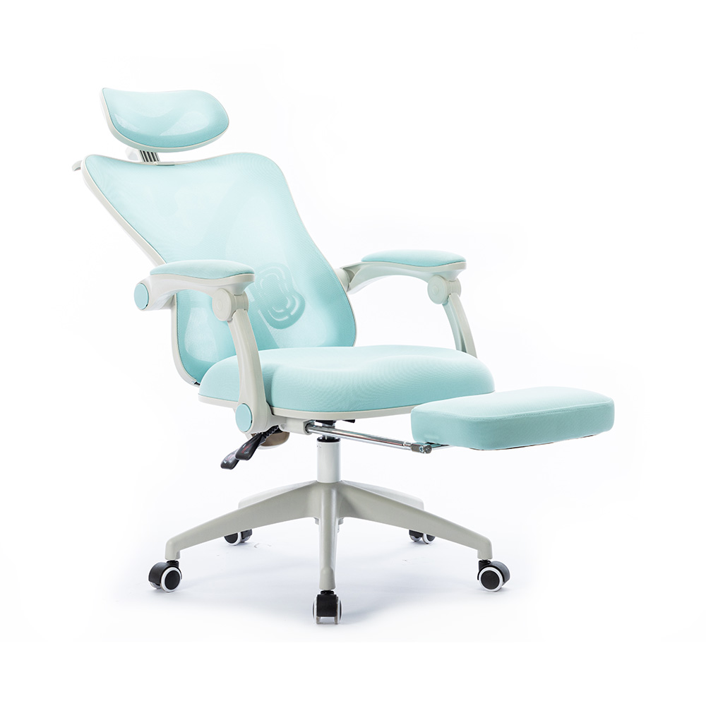 What are the main design features of the Adjustable Ergonomic Work Chair Mesh Office Chair?